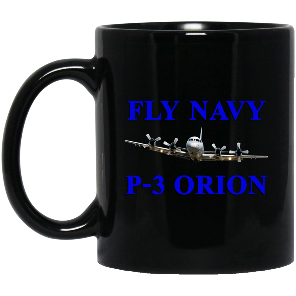 Fly Navy P-3 1 Black Mug - 11oz