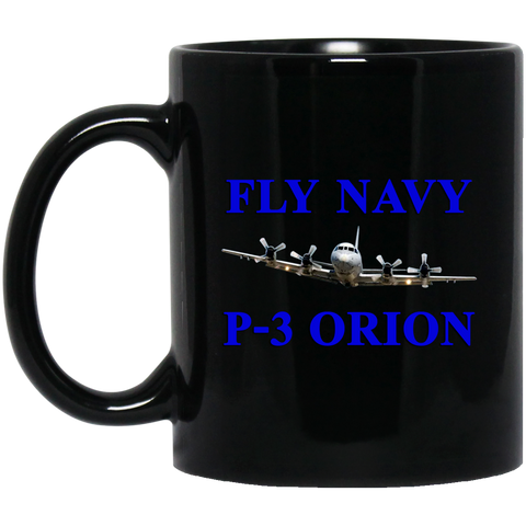 Fly Navy P-3 1 Black Mug - 11oz