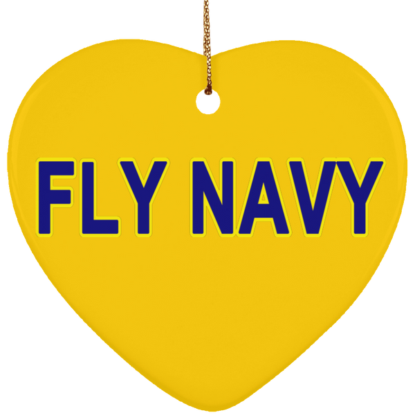 Fly Navy 2 Ornament - Heart