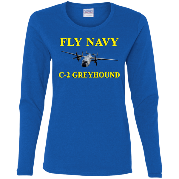 Fly Navy C-2 3 Ladies' Cotton LS T-Shirt