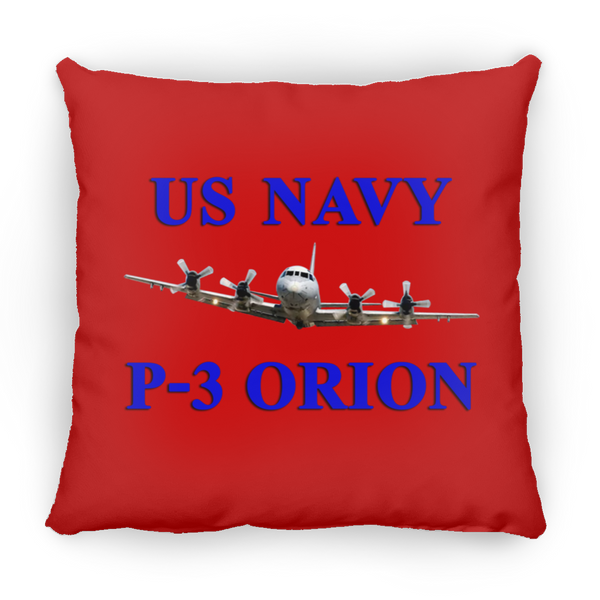 US Navy P-3 1 Pillow - Square - 16x16