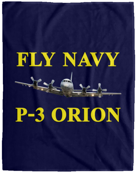 Fly Navy P-3 3 Blanket - Cozy Plush Fleece Blanket - 60x80