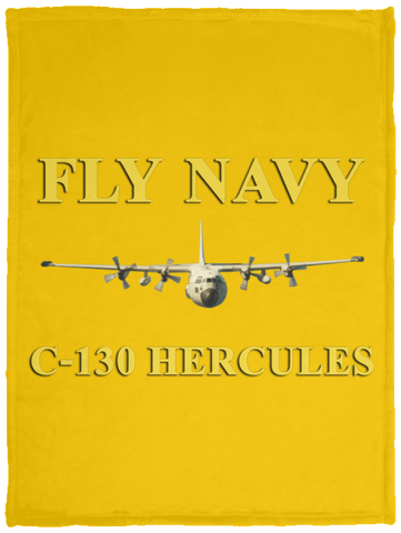 Fly Navy C-130 3 Blanket - Cozy Plush Fleece Blanket - 30x40