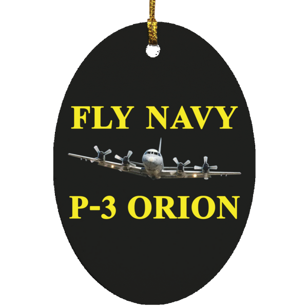 Fly Navy P-3 3 Ornament - Oval