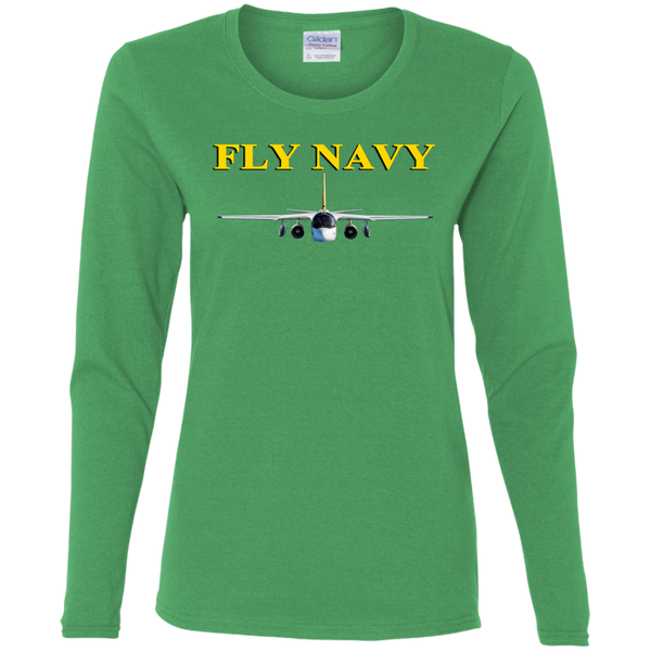 Fly Navy S-3 4 Ladies' Cotton LS T-Shirt