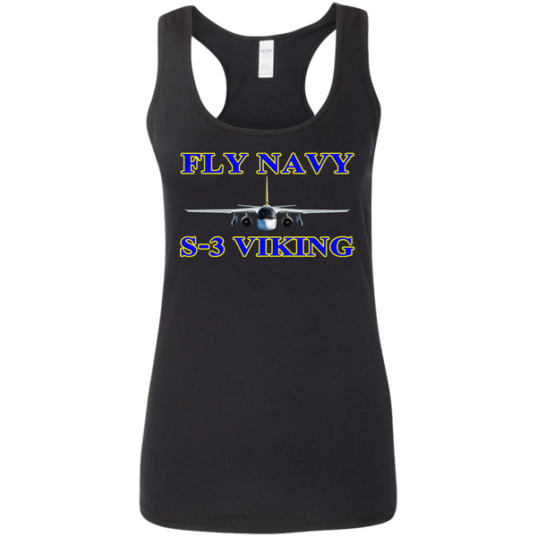 Fly Navy S-3 1 Ladies' Softstyle Racerback Tank