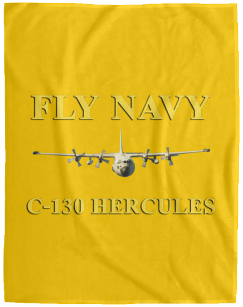 Fly Navy C-130 3 Blanket - Cozy Plush Fleece Blanket - 60x80