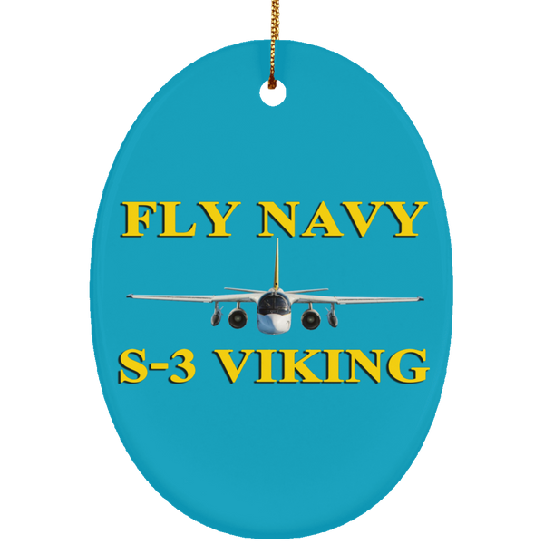 Fly Navy S-3 3 Ornament - Oval