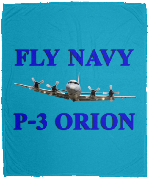 Fly Navy P-3 1 Blanket - Cozy Plush Fleece Blanket - 50x60