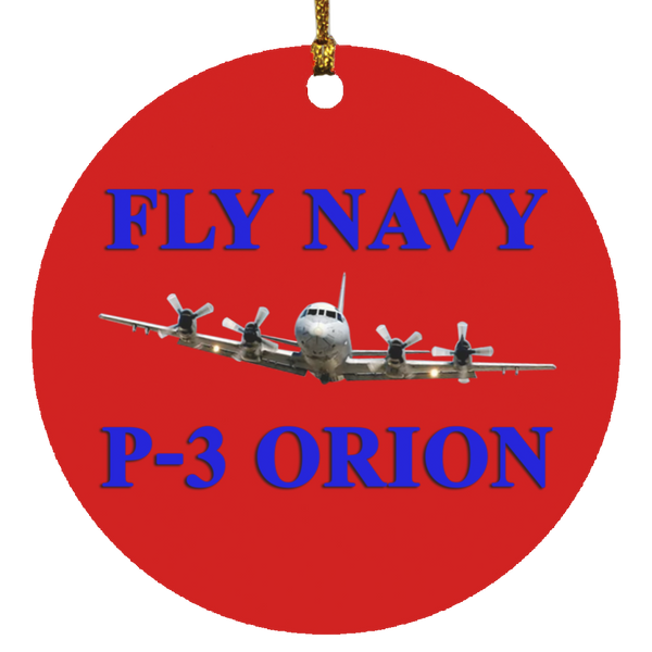 Fly Navy P-3 1 Ornament - Circle