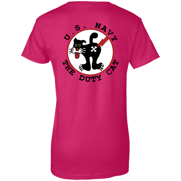 Duty Cat 2a Ladies Custom Cotton T-Shirt