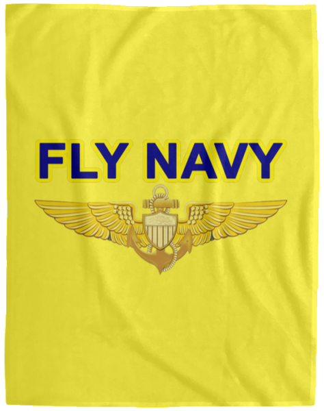 Fly Navy Aviator Blanket - Cozy Plush Fleece Blanket - 60x80