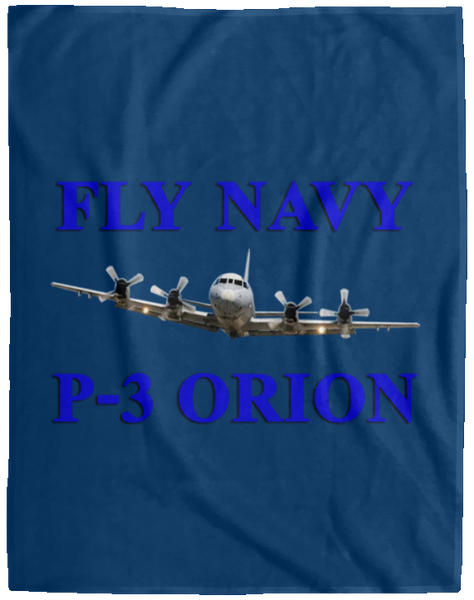 Fly Navy P-3 1 Blanket - Cozy Plush Fleece Blanket - 60x80