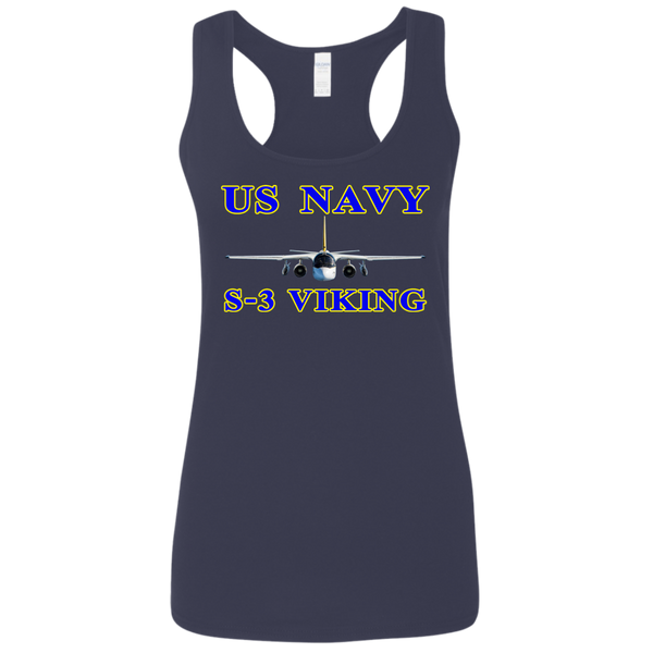 US Navy S-3 1 Ladies' Softstyle Racerback Tank