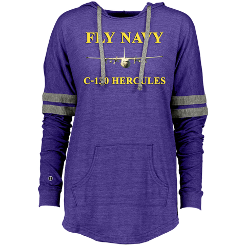 Fly Navy C-130 3 Ladies Hooded Low Key Pullover