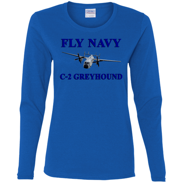 Fly Navy C-2 1 Ladies' Cotton LS T-Shirt