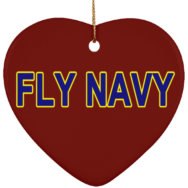 Fly Navy 2 Ornament - Heart