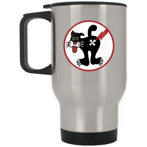 Duty Cat 1 Silver Stainless Travel Mug