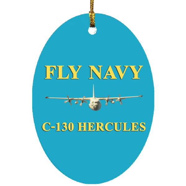 Fly Navy C-130 3 Ornament Ceramic - Oval