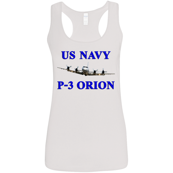 US Navy P-3 1 Ladies' Softstyle Racerback Tank