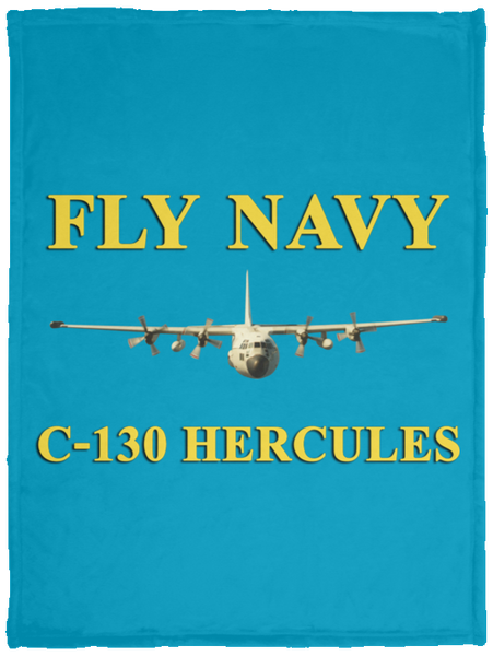 Fly Navy C-130 3 Blanket - Cozy Plush Fleece Blanket - 30x40