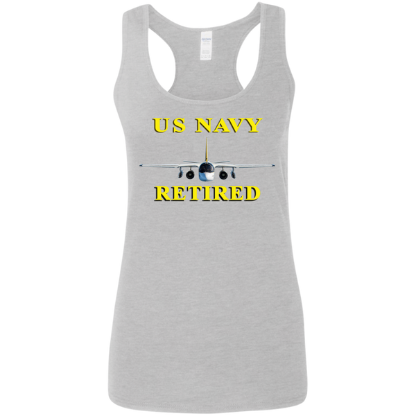 Navy Retired 2 Ladies' Softstyle Racerback Tank