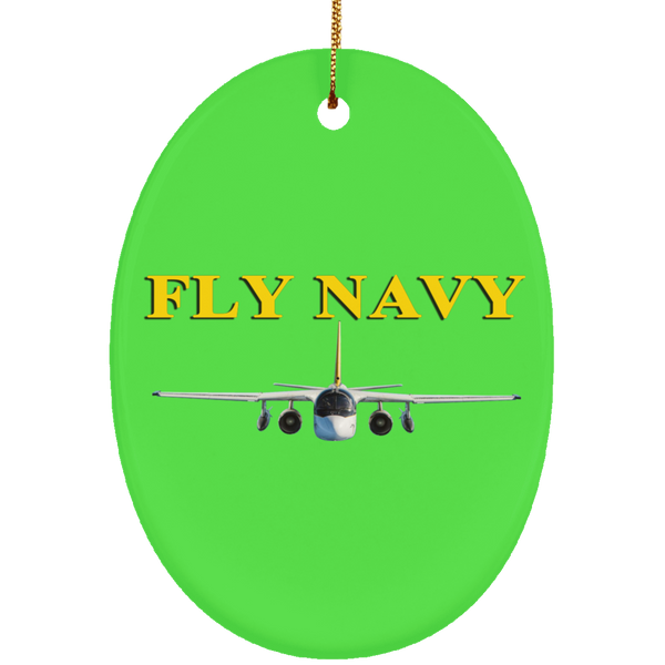 Fly Navy S-3 4 Ornament - Oval