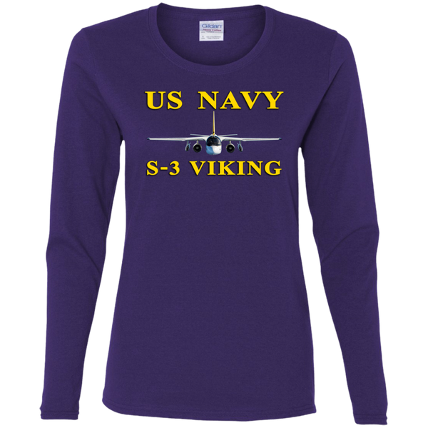 US Navy S-3 3 Ladies' Cotton LS T-Shirt