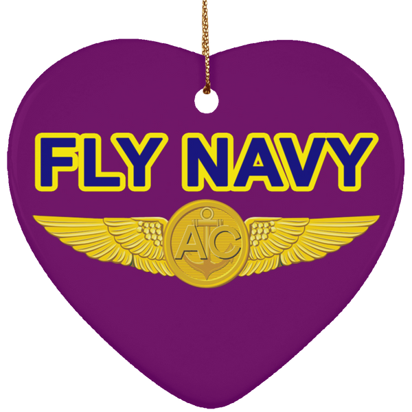 Fly Navy Aircrew Ornament - Heart