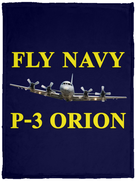 Fly Navy P-3 3 Blanket - Cozy Plush Fleece Blanket - 30x40