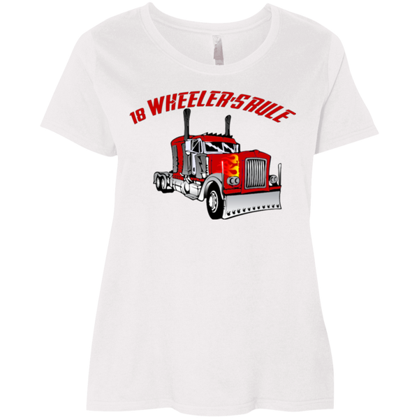 Trucker 18 Wheeler 1 Ladies' Curvy T-Shirt