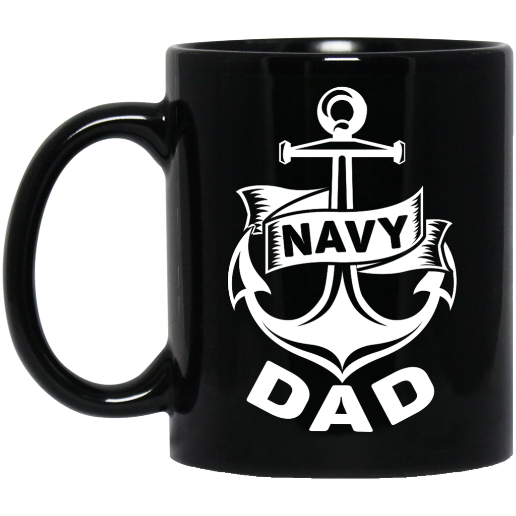 Navy Dad 1 Black Mug - 11oz