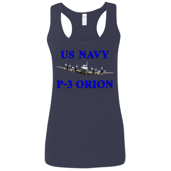 US Navy P-3 1 Ladies' Softstyle Racerback Tank