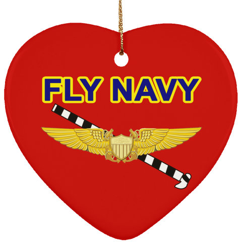 Fly Navy Tailhook 3 Ornament - Heart