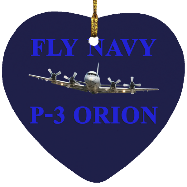 Fly Navy P-3 1 Ornament - Heart