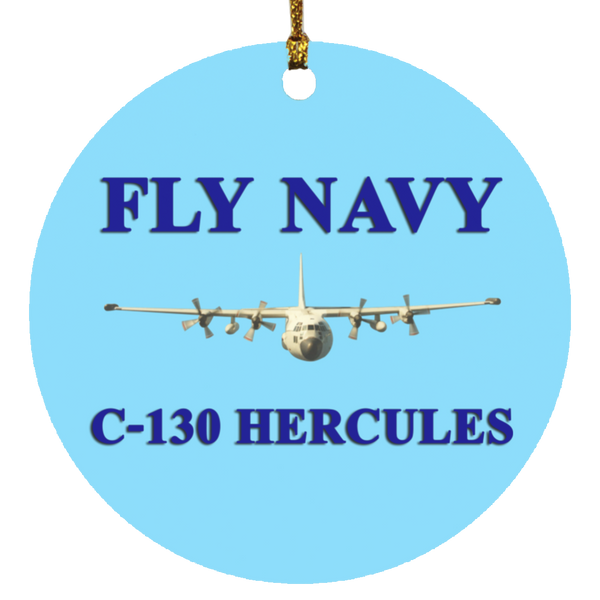 Fly Navy C-130 1 Ornament Ceramic - Circle