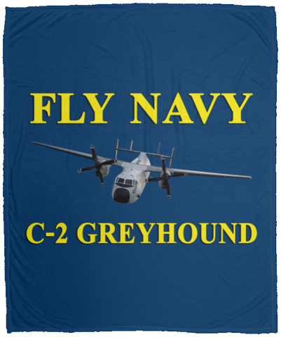 Fly Navy C-2 3 Blanket - Cozy Plush Fleece Blanket - 50x60