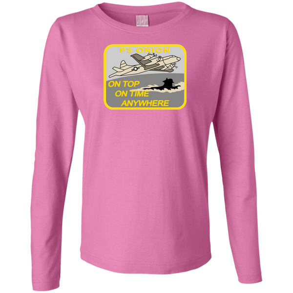 P-3 On Top Ladies' LS Cotton T-Shirt