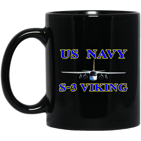 US Navy S-3 1 Black Mug - 11oz