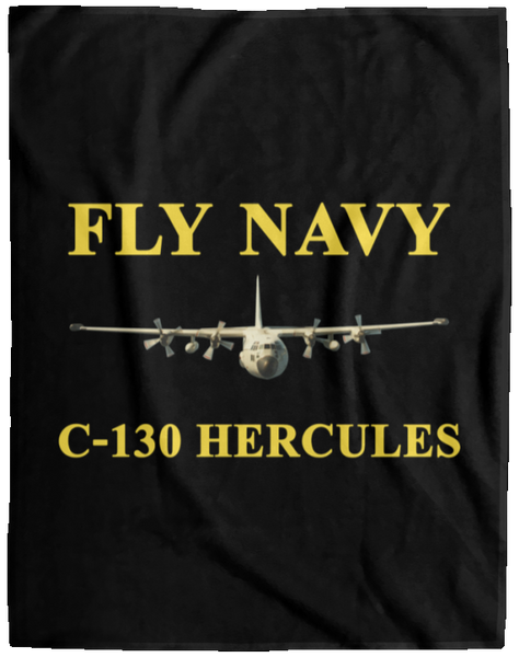 Fly Navy C-130 3 Blanket - Cozy Plush Fleece Blanket - 60x80