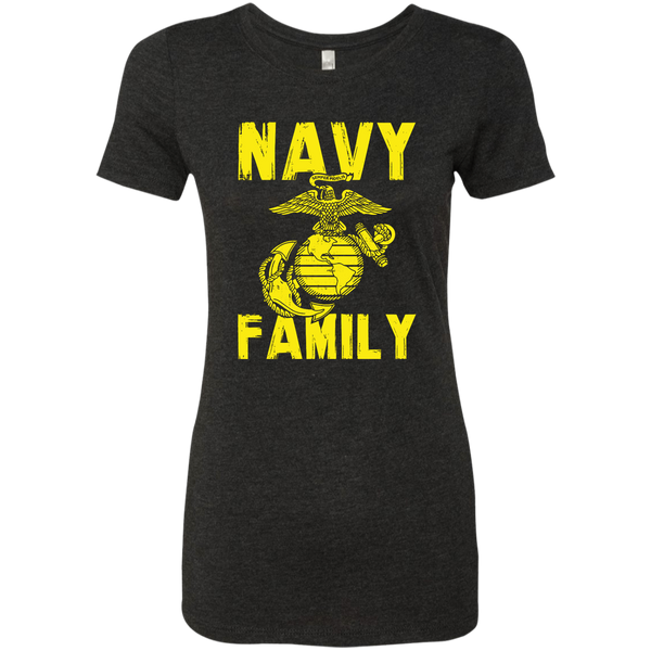 Navy Family Semper Fi 1 Next Level Ladies' Triblend T-Shirt