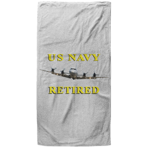 Navy Retired 1 Beach Towel - 37x74