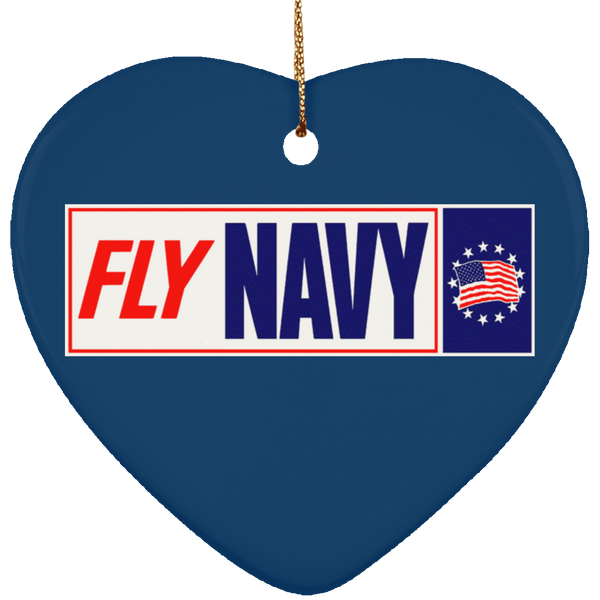 Fly Navy 1 Ornament - Heart