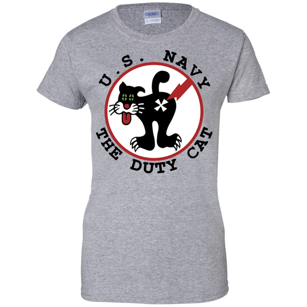 Duty Cat 2 Ladies Custom Cotton T-Shirt