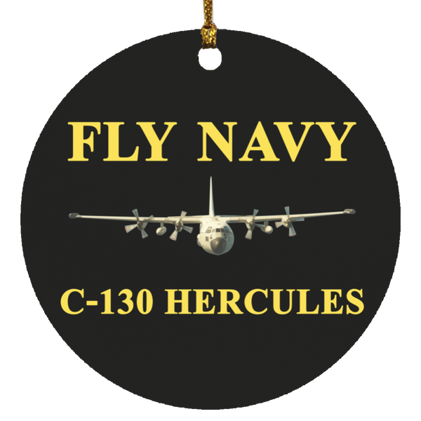 Fly Navy C-130 3 Ornament Ceramic - Circle