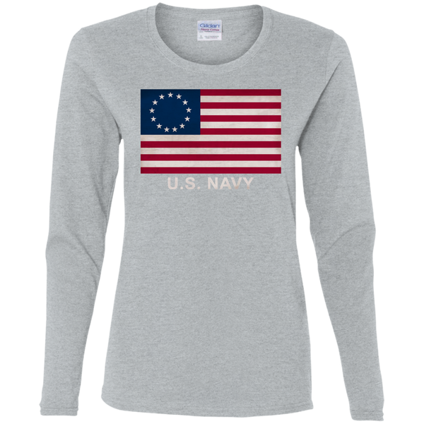 Betsy Ross USN 2 Ladies' Cotton LS T-Shirt