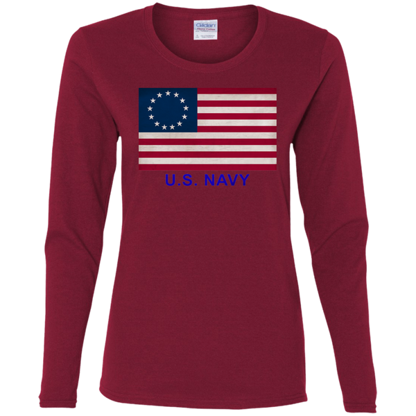 Betsy Ross USN 1 Ladies' Cotton LS T-Shirt