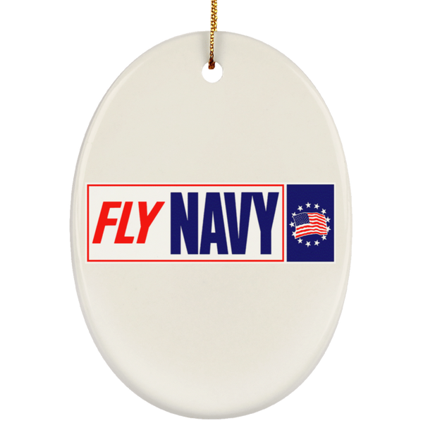 Fly Navy 1 Ornament - Oval