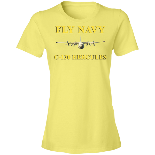 Fly Navy C-130 3 Ladies' Lightweight T-Shirt