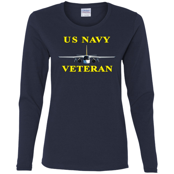 Navy Vet 3 Ladies' Cotton LS T-Shirt